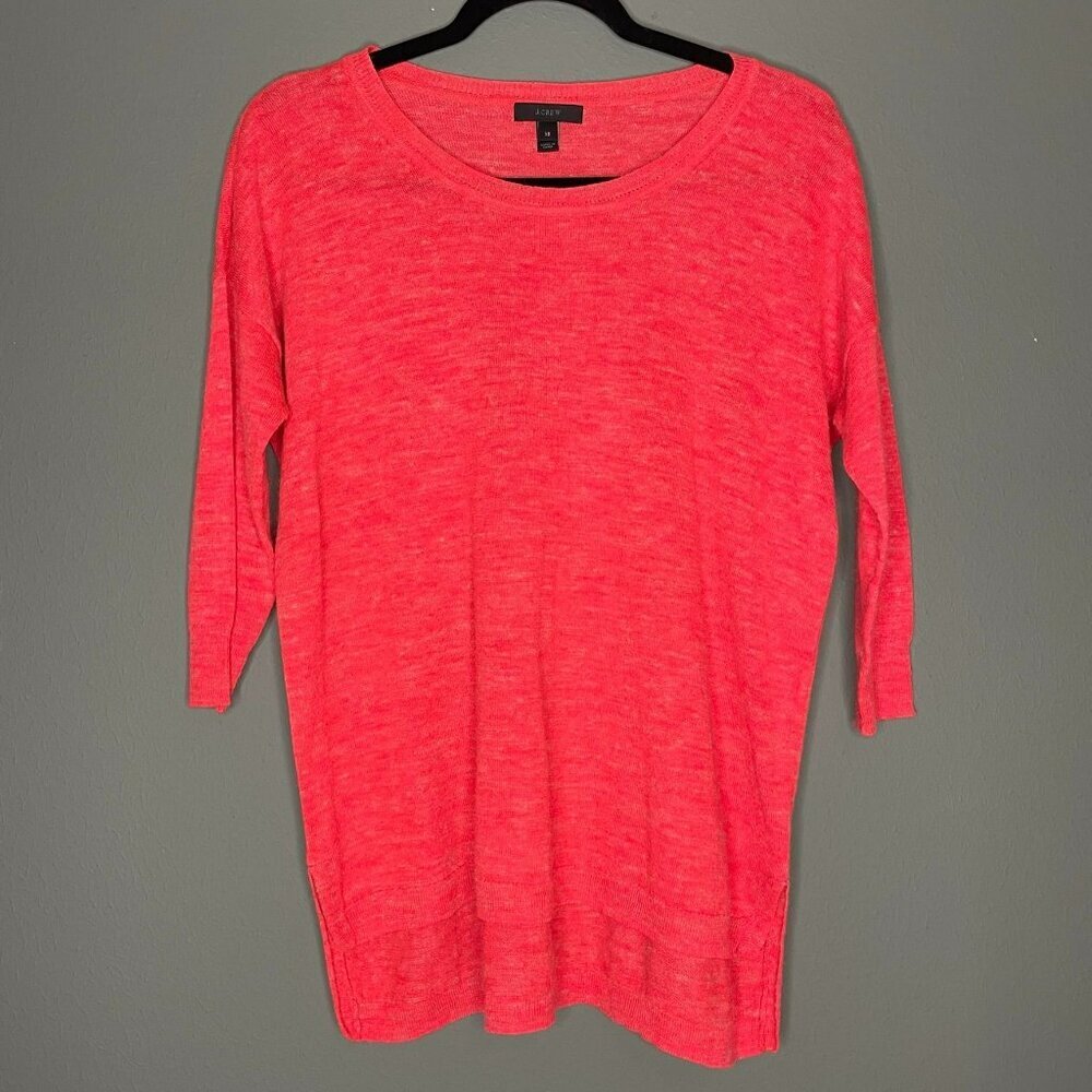 J. Crew Women's XS Alpaca Blend Red High Low Sweater Blouse